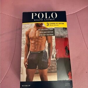 Polo by Ralph Lauren Men's Gray, Black and Red Boxer Briefs
